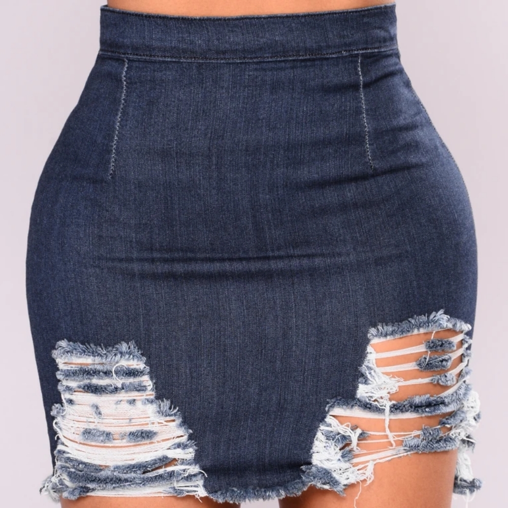 Denim mini skirt